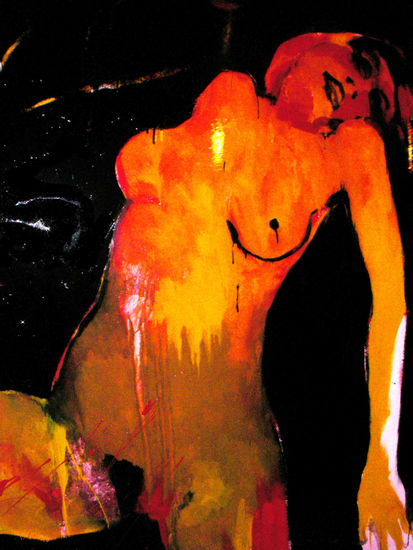 mujer rojo Industrial Paper Figure Painting