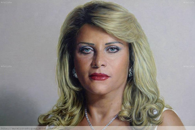 Wafa Zeenni - detalle cara Oil Canvas Portrait