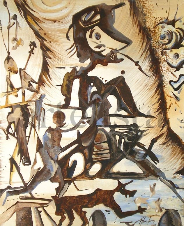 Padre, hijo y perro espiritu