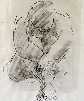 desnudo sentado