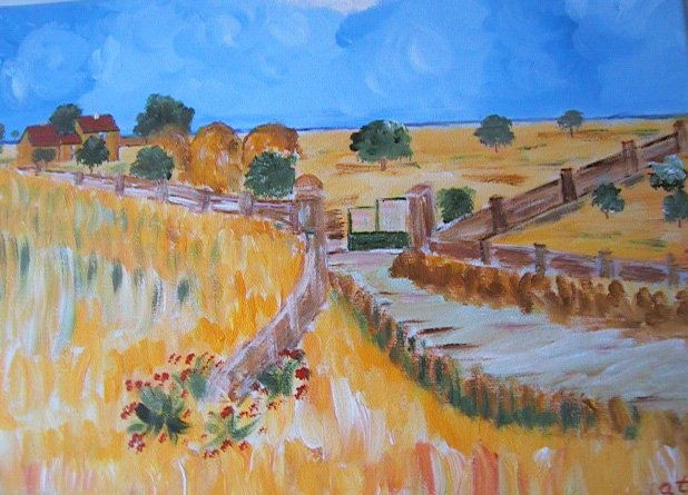 Paisaje rural Óleo Lienzo Paisaje