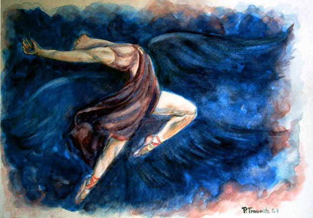 EL VUELO Watercolour Paper Figure Painting