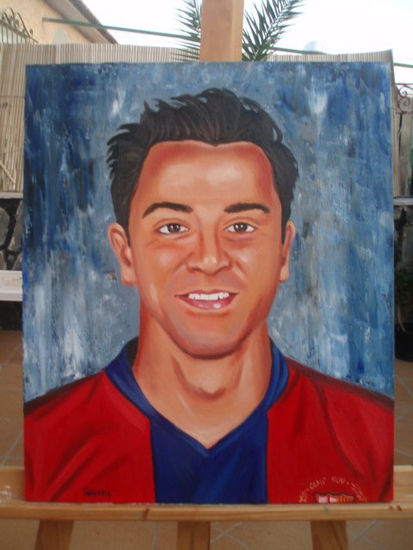 Xabi Hernandez (F.C.Barcelona) Oil Canvas Portrait