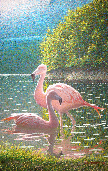 Flamencos Pastel Card Landscaping