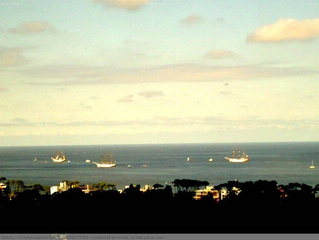 DESDE MI VENTANA,GRANDES VELEROS,EN  BAHIA DE  PUNTA  DEL  ESTE Photojournalism and Documentary Color (Digital)