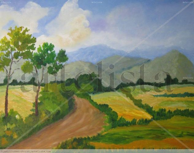 Camino de montañas Oil Canvas Landscaping