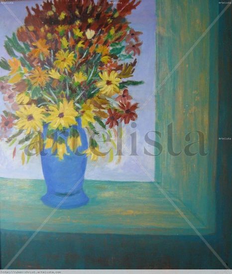 Jarron con flores Oil Canvas Landscaping