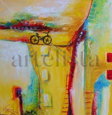 THE BICYCLE DE PAPÁ Oil Canvas Others