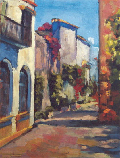 Entrada al Barrio Santa Cruz Oil Canvas Landscaping