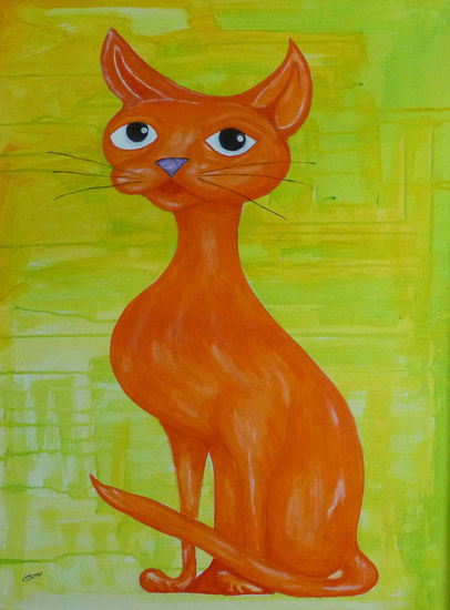 Gato Acrylic Canvas Figure Painting