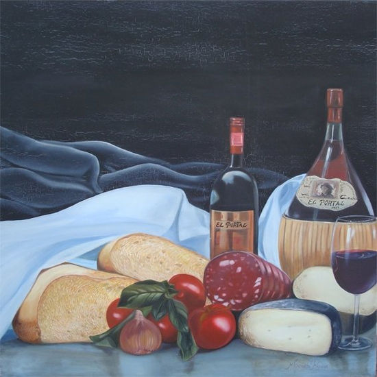 VINO Y ENCUENTRO Oil Canvas Still Life Paintings