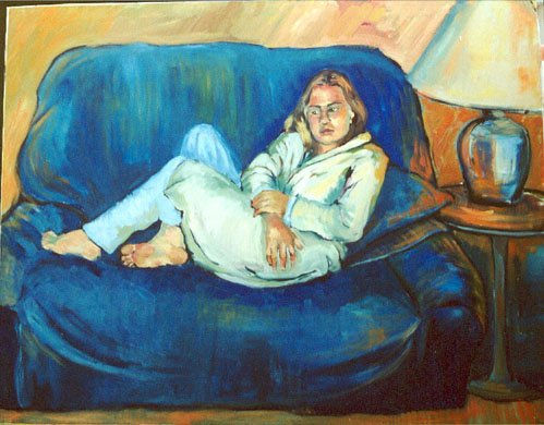 En el sillón Oil Canvas Portrait