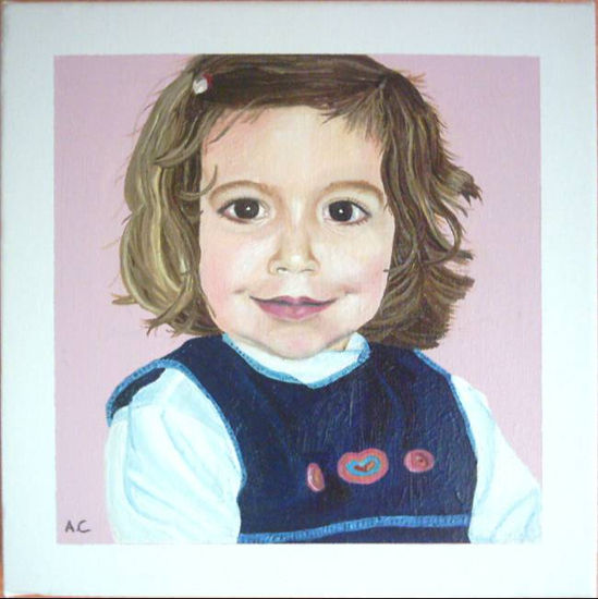 Retrato de una niña de 2 años Óleo Lienzo Retrato