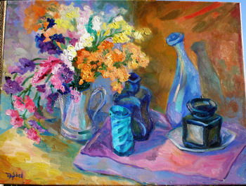 flores y azules
