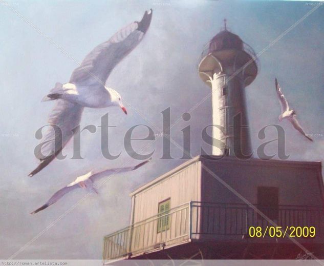 volando hacia el faro Oil Canvas Landscaping