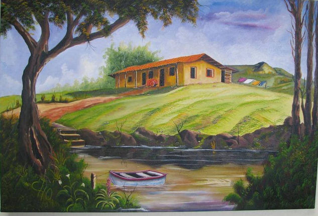 Al margen del rio Oil Canvas Landscaping