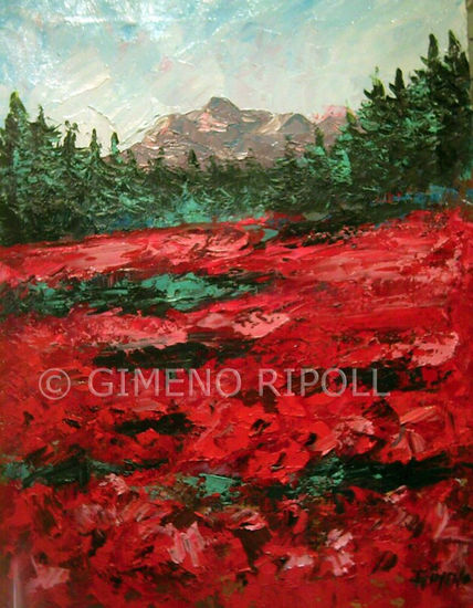 AMAPOLAS  (GIMENO RIPOLL) Oil Canvas Landscaping