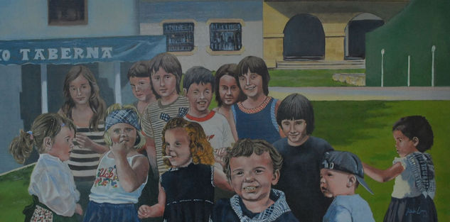 Niños de Meñaka Oil Canvas Portrait