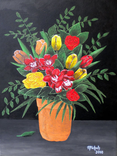 Flowers Acrylic Canvas Floral Painting