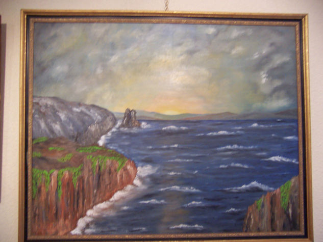 El anochecer sobre la mar Oil Canvas Landscaping