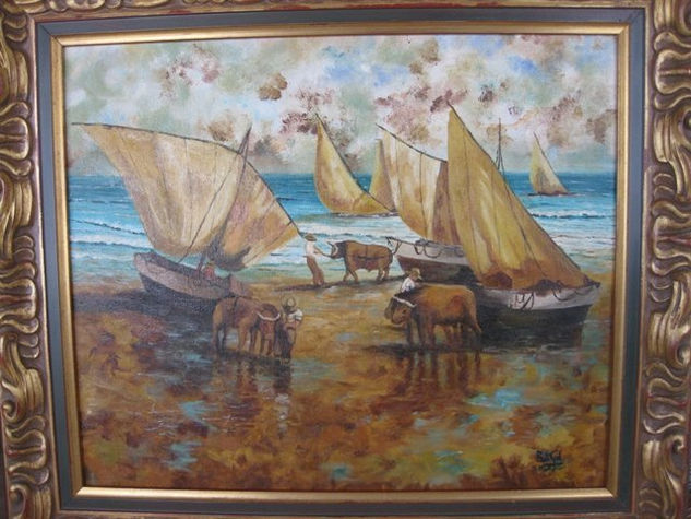 Desconocido Óleo Lienzo Marina