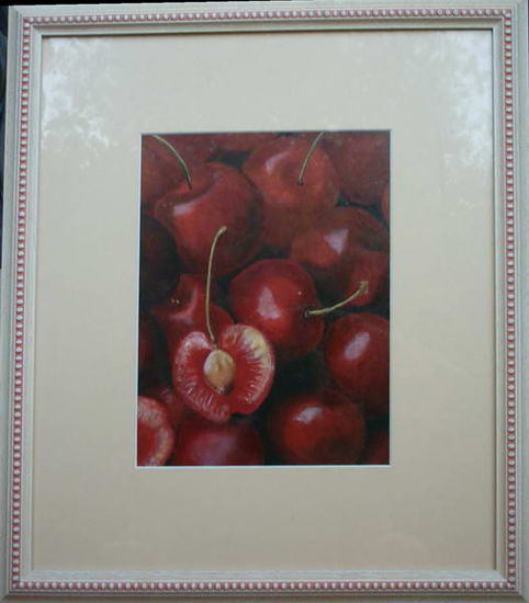 Cerezas Óleo Cartulina