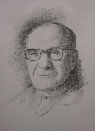 Dibujo del Cardenal Pablo Muñoz Vega Grafito