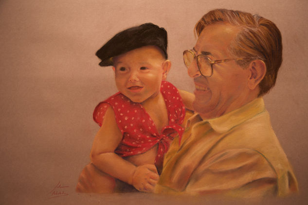 El abuelo Pastel Paper Portrait