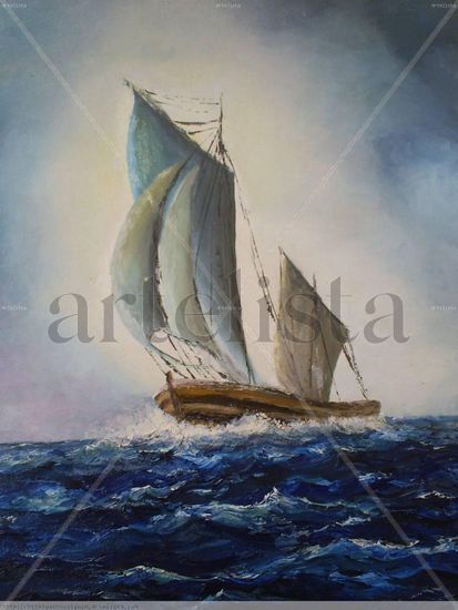 "Tempestad" Óleo Lienzo Marina