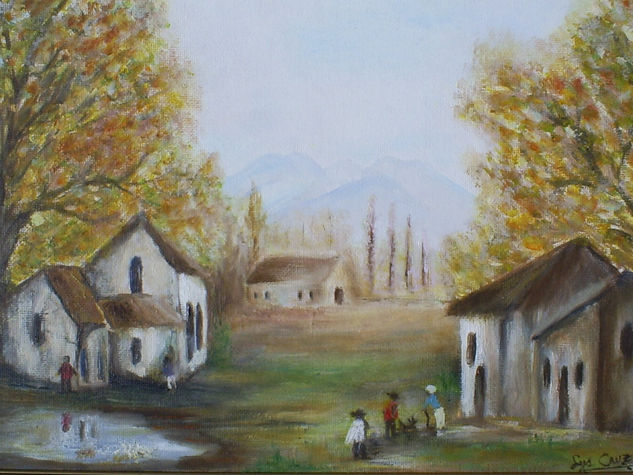 "Conversa campestre" Oil Textile Landscaping