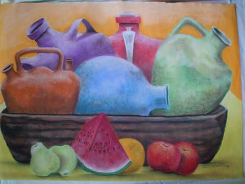 Jarrones de colores Oil Canvas