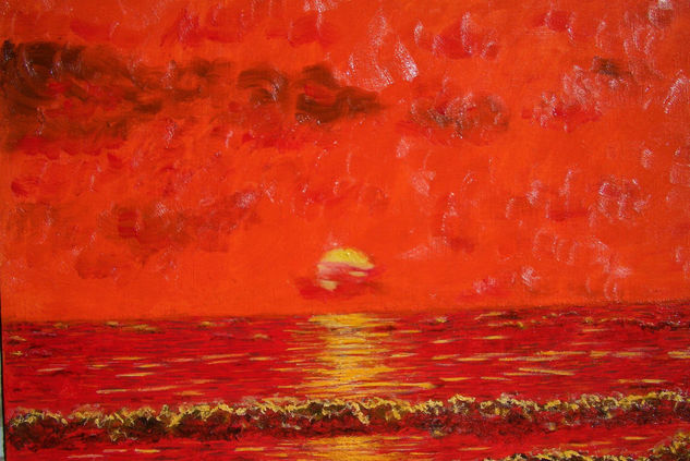 Mar rojo Oil Canvas Landscaping