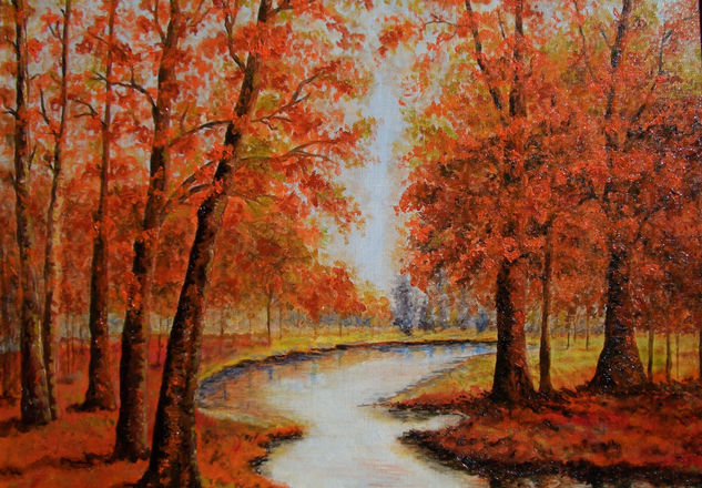 Otoño en Nueva Inglaterra Oil Canvas Landscaping