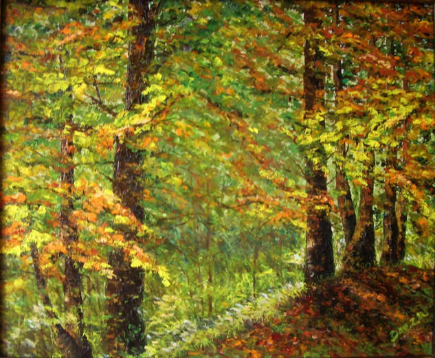 Senda en otoño Oil Canvas Landscaping