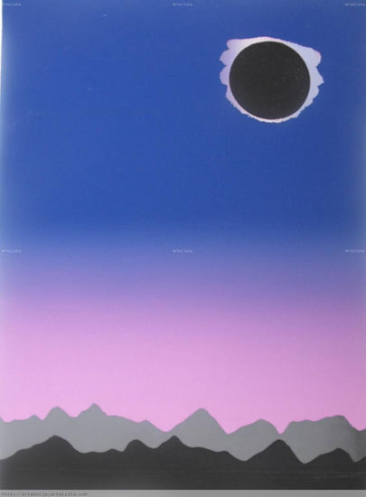 eclipse en las montanas Serigraph Ink