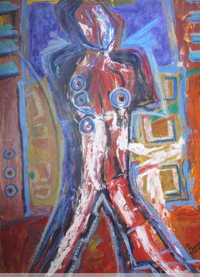 vision de un hombre Acrylic Paper Figure Painting