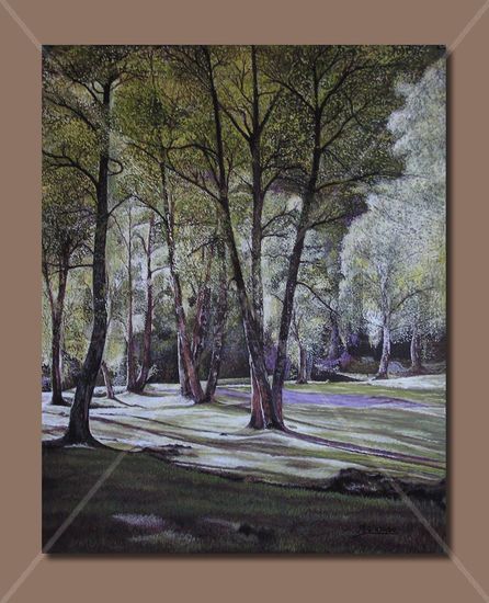 Luz otoñal Pastel Papel Paisaje