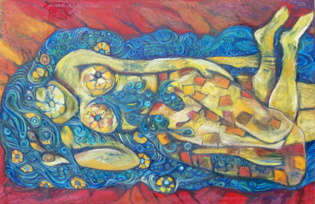 Descansa Oil Canvas Figure Painting