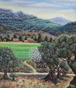 Paisaje amapolas Oil Canvas Landscaping