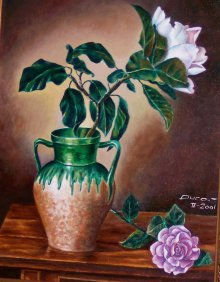 Bodegón camelia Oil Canvas Still Life Paintings