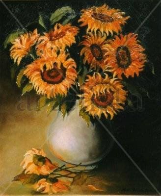 girasoles Oil Canvas Floral Painting