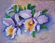 Orquídeas Blancas Oil Canvas Floral Painting