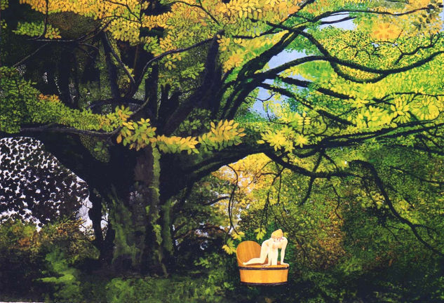 El árbol y Dafne Acrílico Lienzo Paisaje