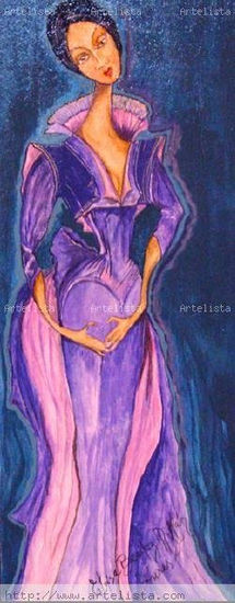 LA DIVA Acrylic Card Figure Painting