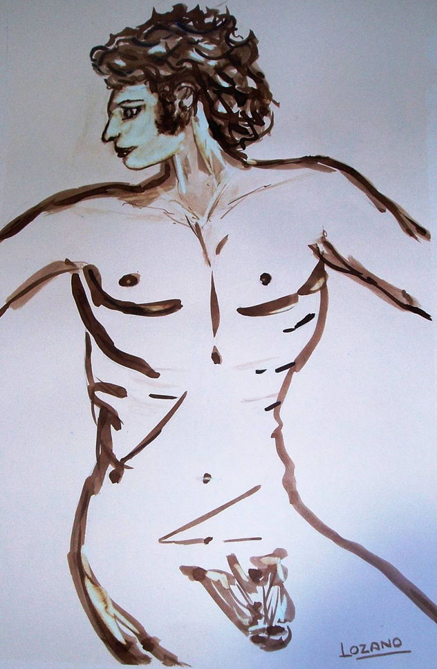 Desnudo de arlequin maquillado