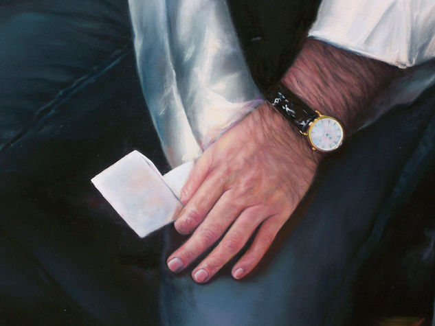 Detalle de la mano,retrato Javier Millan Oil Canvas Portrait