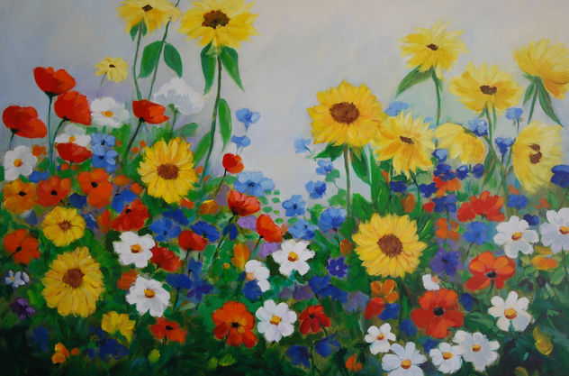 Flores en arriate.