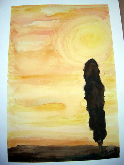 Atardecer 1 Watercolour Canvas