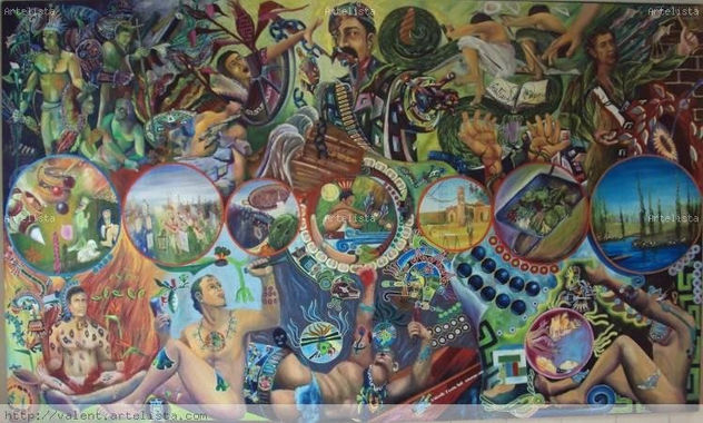 Mural Cosmovisión Atlapulquense, San Gregorio Atlapulco, Xochimilco, mexico