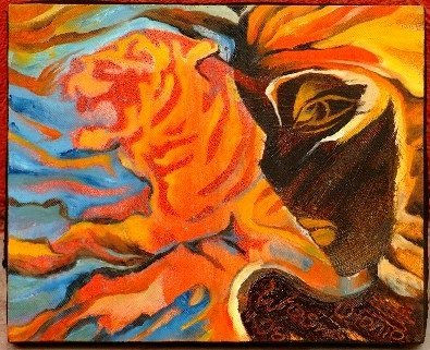 mujer tigre Oil Canvas Figure Painting